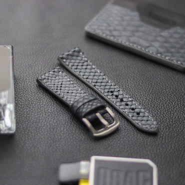 PYTHON SKIN WATCH STRAPS - SLATE GRAY