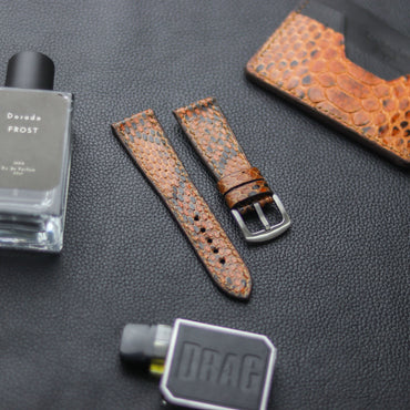 PYTHON SKIN WATCH STRAPS - COPPER BROWN