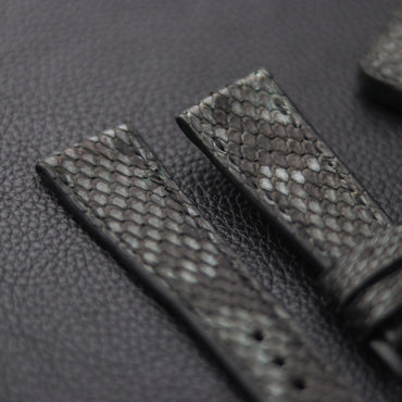 PYTHON SKIN WATCH STRAPS - IRIDIUM GRAY
