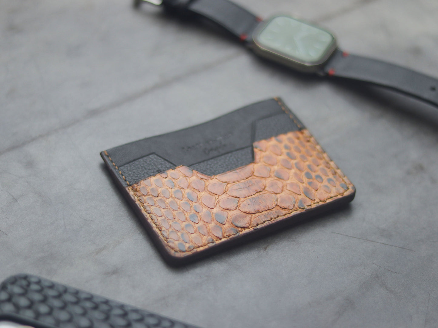 AUGUSTUS - MINIMAL WALLET COPPER BROWN PYTHON SKIN