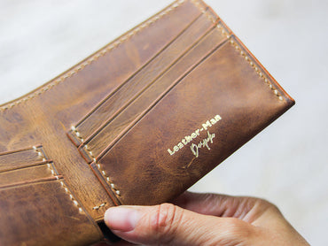 ATTICUS - Bronze Brown Veg Tan Waxed Pull Up Leather