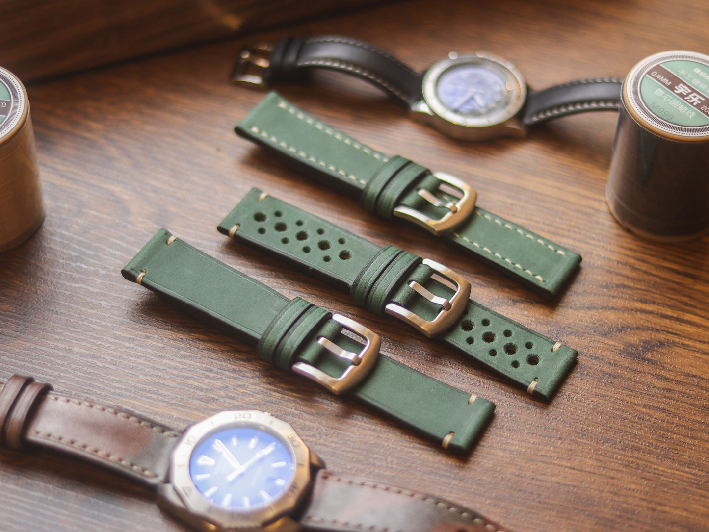 AVOCADO GREEN HAND-CRAFTED WATCH STRAPS - RALLY
