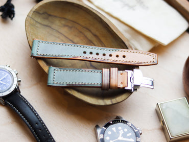 ITALIAN WAXED CAMOUFLAGE HAND-CRAFTED STRAPS FULL STITCHED - MILITARY GREEN (Copy)