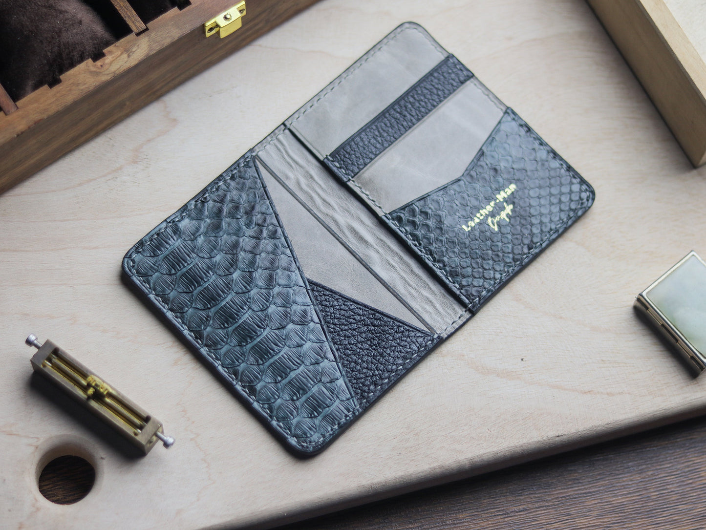 BRIXTON - IRIDIUM GRAY PYTHON SKIN
