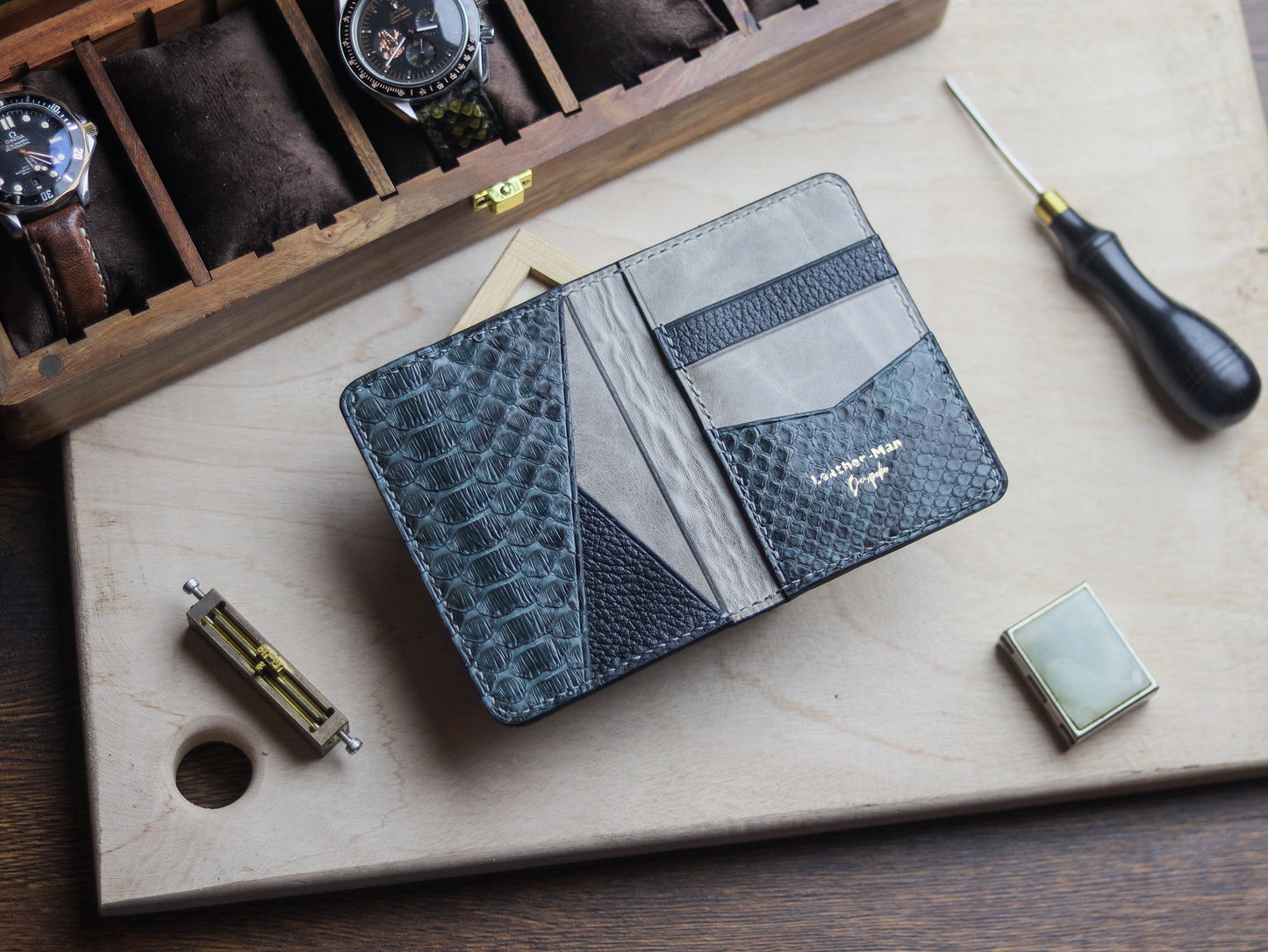 BRIXTON - IRIDIUM GRAY PYTHON SKIN