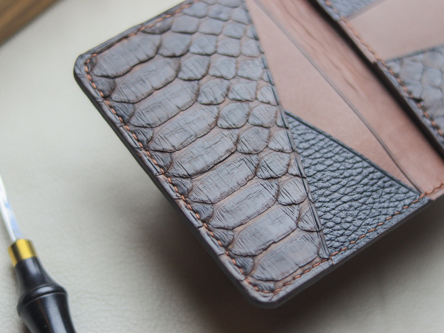 BRIXTON - HICKORY BROWN PYTHON SKIN