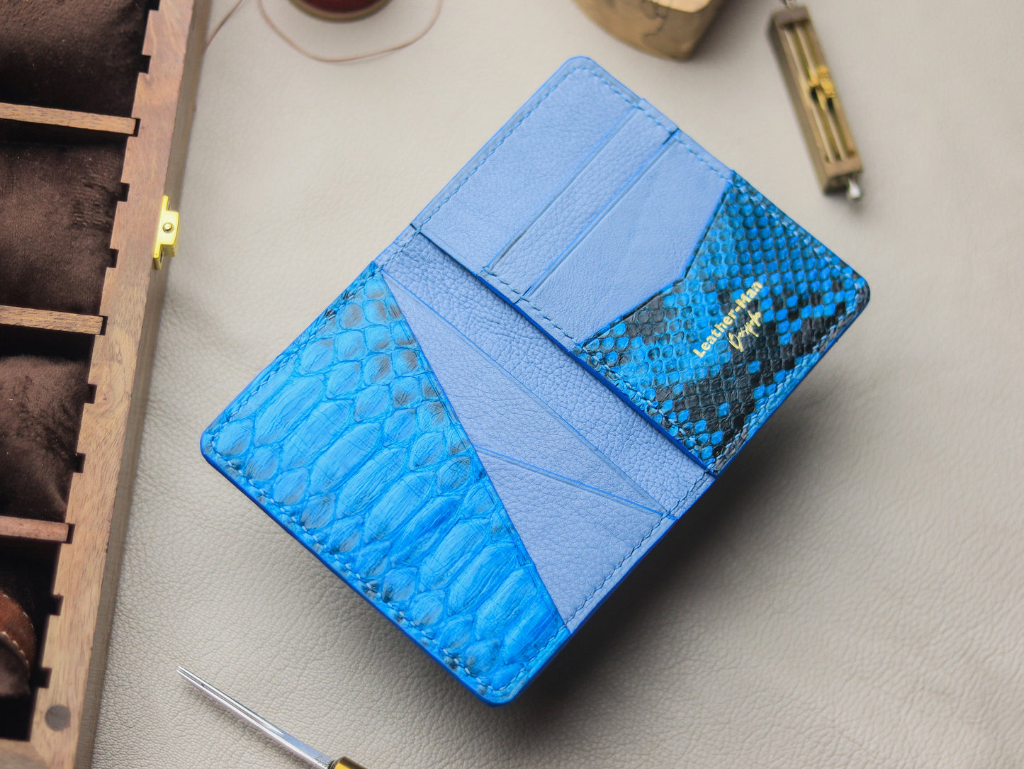 BRIXTON - CERULEAN BLUE PYTHON SKIN
