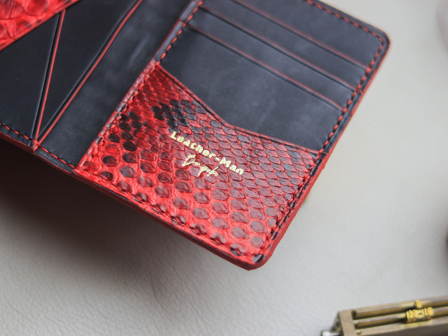 BRIXTON - VENETIAN RED PYTHON SKIN