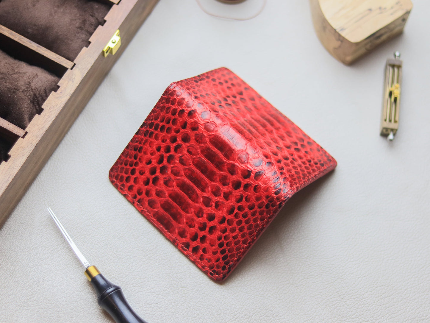 BRIXTON - VENETIAN RED PYTHON SKIN