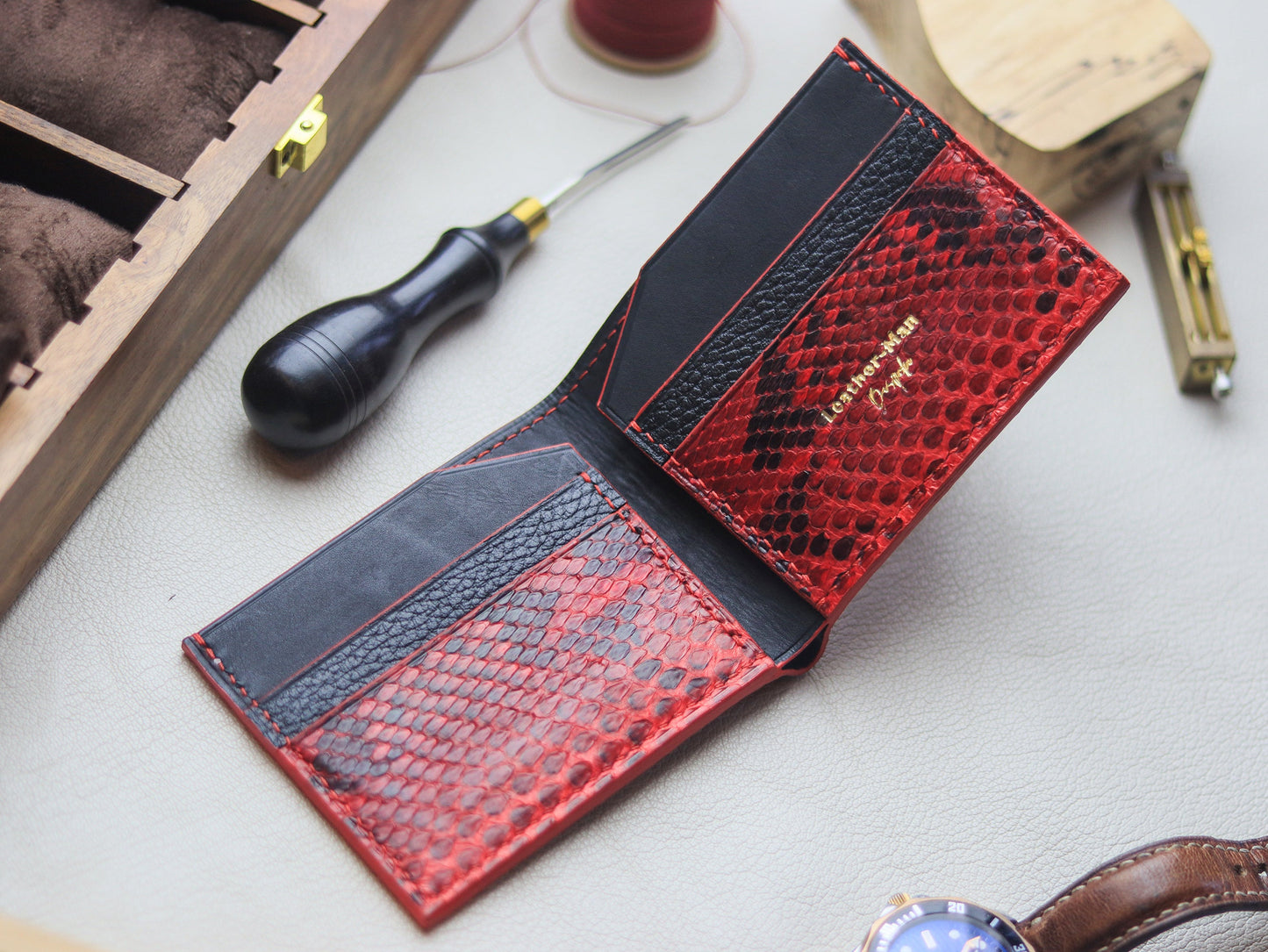 LARSON - VENETIAN RED PYTHON SKIN
