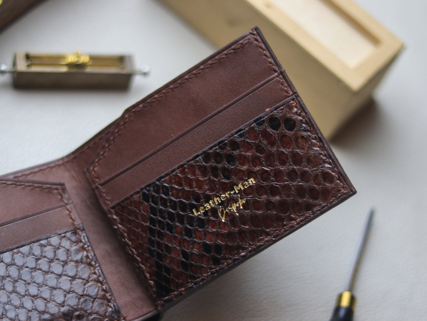 LARSON - PECAN BROWN PYTHON SKIN