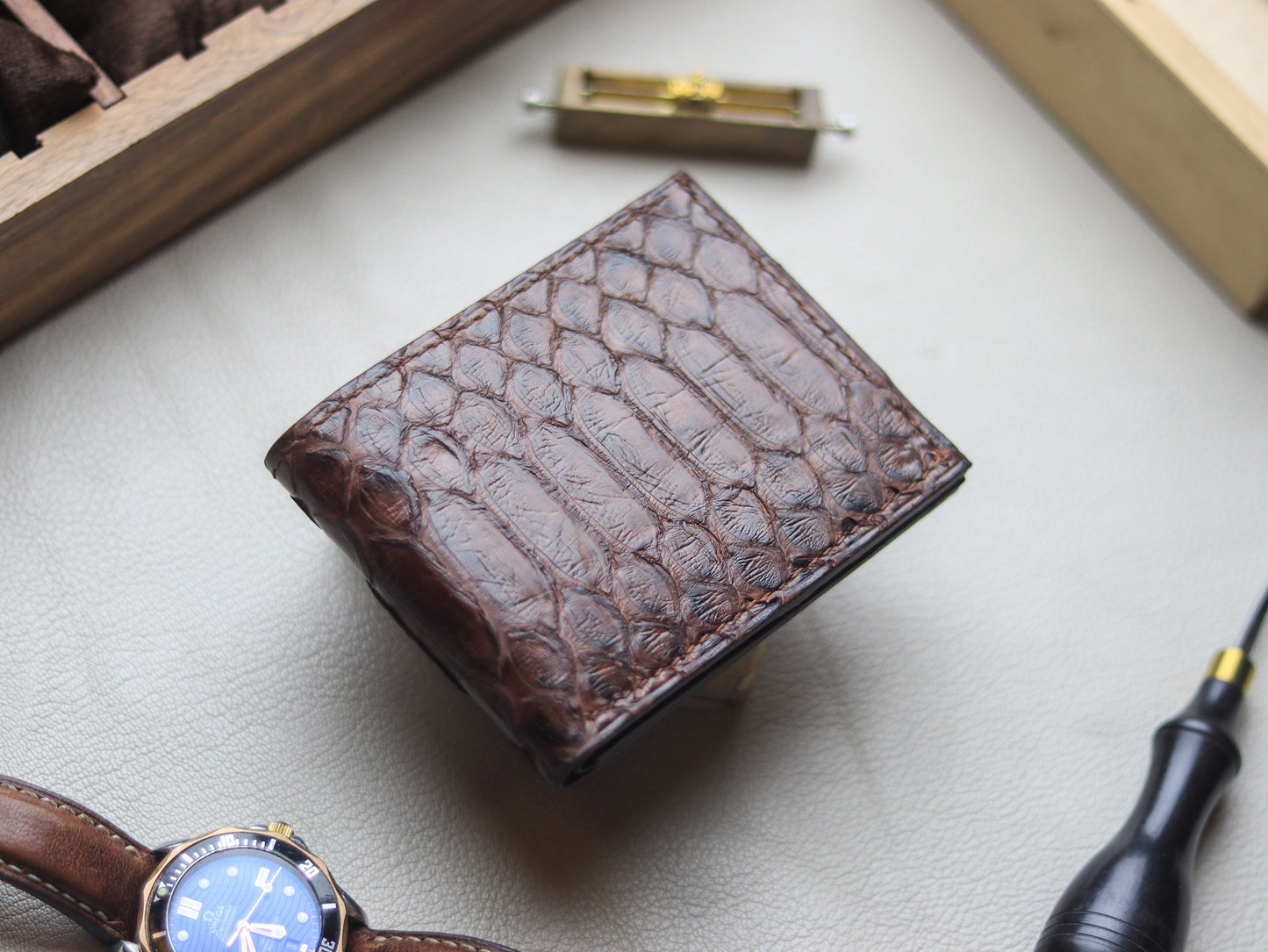 LARSON - PECAN BROWN PYTHON SKIN