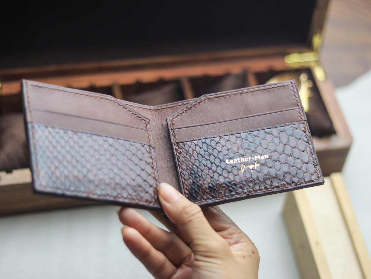 LARSON - PECAN BROWN PYTHON SKIN