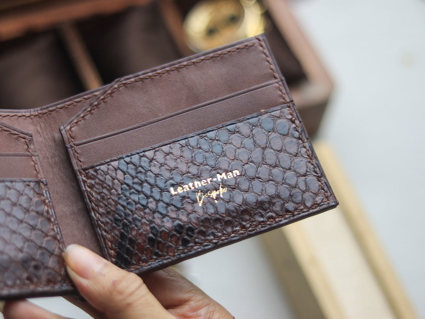 LARSON - PECAN BROWN PYTHON SKIN