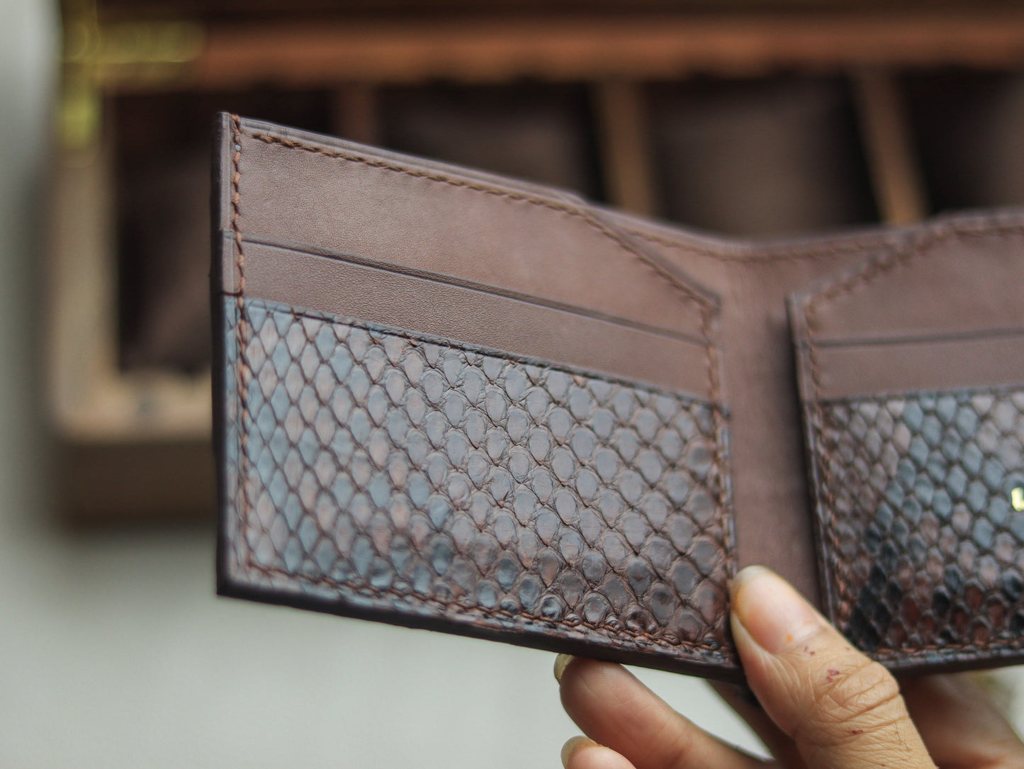 LARSON - PECAN BROWN PYTHON SKIN