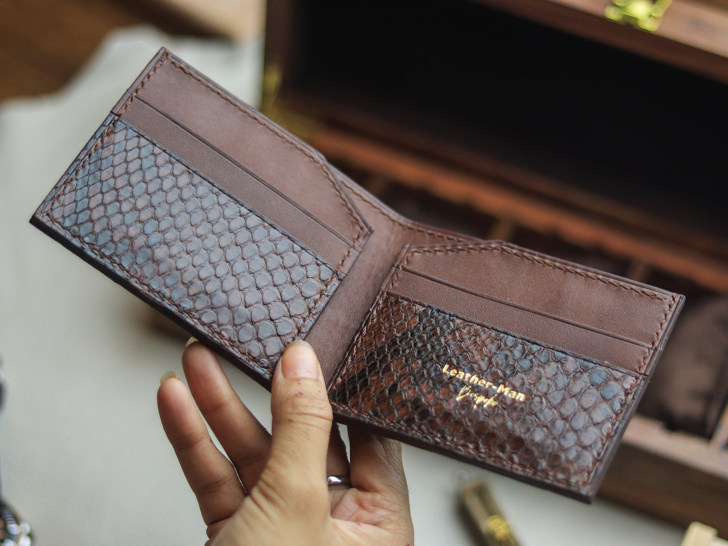 LARSON - PECAN BROWN PYTHON SKIN