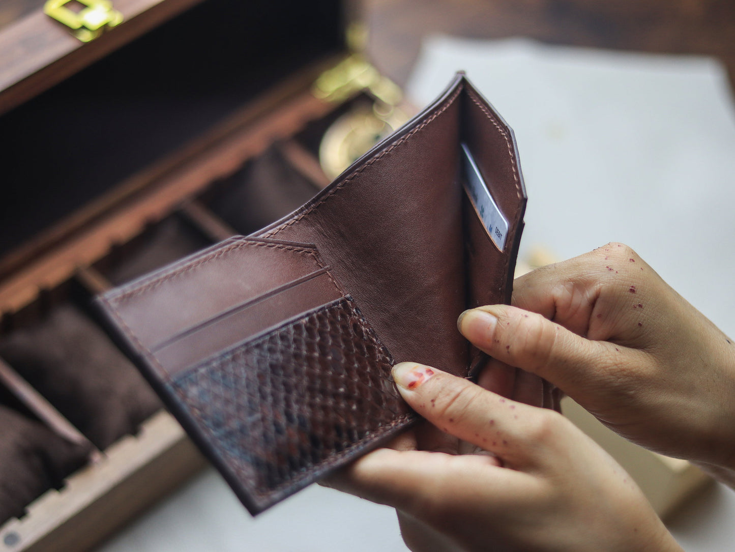 LARSON - PECAN BROWN PYTHON SKIN