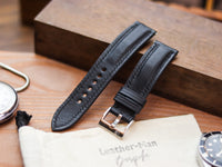 PHANTOM BLACK CALF LEATHER WATCH STRAPS - PADDED