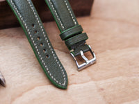 PICKLE GREEN CALF LEATHER WATCH STRAPS - PADDED