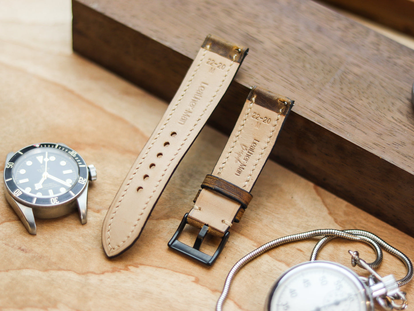 RUSSET BROWN CALF LEATHER WATCH STRAPS - PADDED