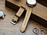 WALNUT BROWN CALF LEATHER WATCH STRAPS - PADDED