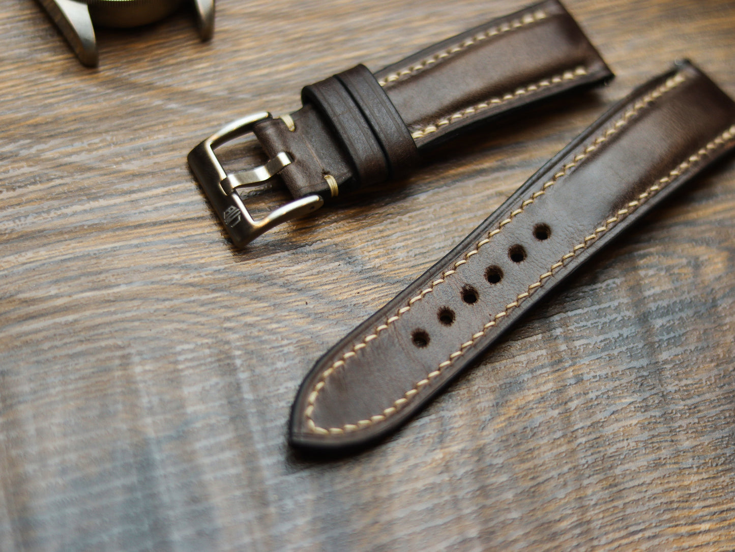 WALNUT BROWN CALF LEATHER WATCH STRAPS - PADDED
