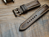 WALNUT BROWN CALF LEATHER WATCH STRAPS - PADDED