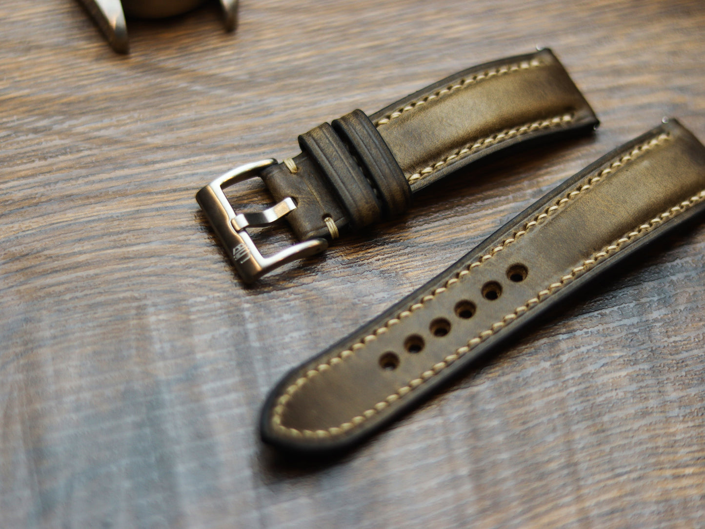 COFFEE BROWN CALF LEATHER WATCH STRAPS - PADDED