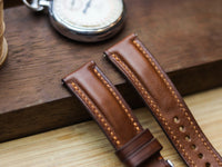 CINNAMON BROWN CALF LEATHER WATCH STRAPS - PADDED