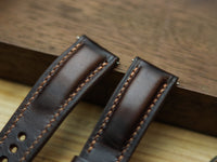 CHOCOLATE BROWN CALF LEATHER WATCH STRAPS - PADDED