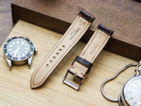 CHOCOLATE BROWN CALF LEATHER WATCH STRAPS - PADDED