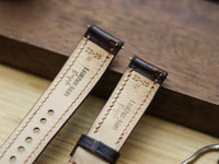 CHOCOLATE BROWN CALF LEATHER WATCH STRAPS - PADDED