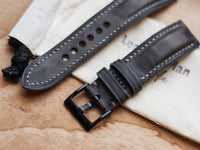 MIDNIGHT GRAY CALF LEATHER WATCH STRAPS - PADDED