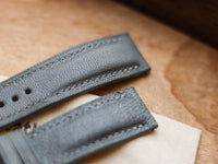 CHROME GRAY CALF LEATHER WATCH STRAPS - PADDED