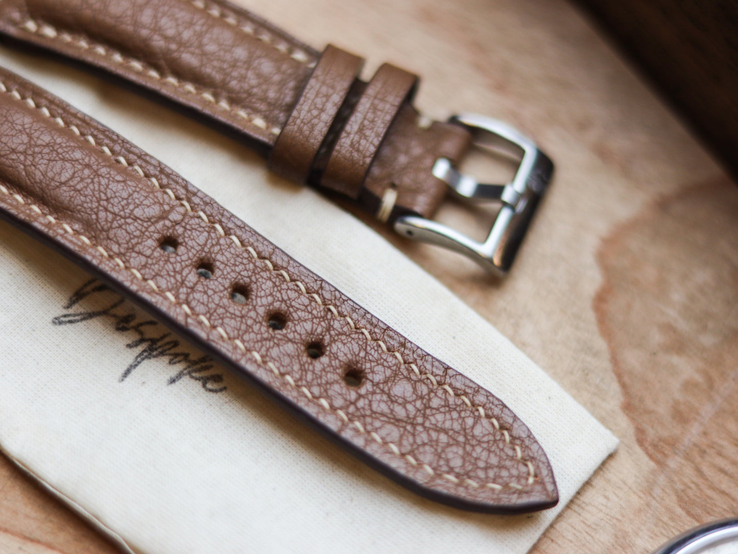 DESERT BROWN CALF LEATHER WATCH STRAPS - PADDED