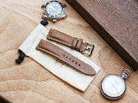 DESERT BROWN CALF LEATHER WATCH STRAPS - PADDED
