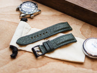 PINE GREEN CALF LEATHER WATCH STRAPS - PADDED