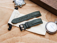 PINE GREEN CALF LEATHER WATCH STRAPS - PADDED