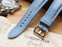 ICE BLUE CALF LEATHER WATCH STRAPS - PADDED