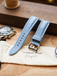 ICE BLUE CALF LEATHER WATCH STRAPS - PADDED