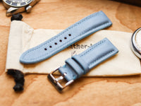 ICE BLUE CALF LEATHER WATCH STRAPS - PADDED