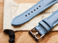 ICE BLUE CALF LEATHER WATCH STRAPS - PADDED