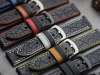 ITALIAN CHEVRE BLACK LEATHER (WHITE ACCENT)