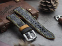 ITALIAN CHEVRE BLACK LEATHER (YELLOW ACCENT)