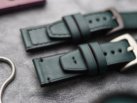 SACRAMENTO GREEN HAND-CRAFTED WATCH STRAPS - BOX STITCHED
