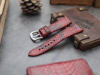PYTHON SKIN WATCH STRAPS - VENETIAN RED