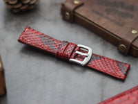 PYTHON SKIN WATCH STRAPS - VENETIAN RED