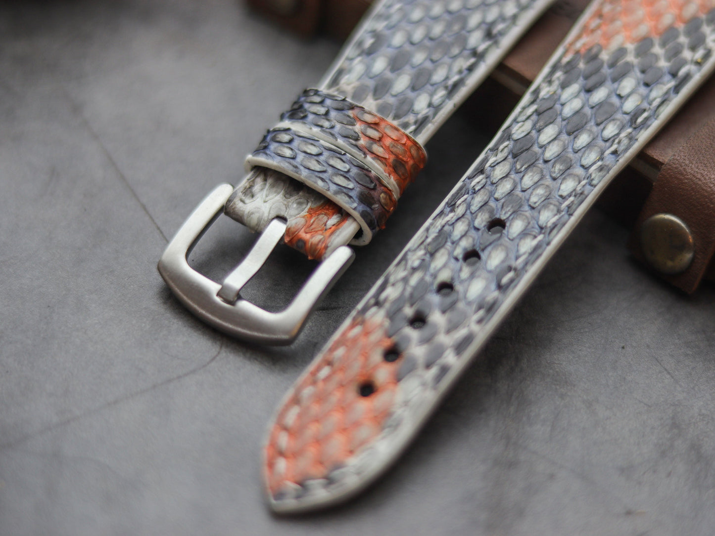 PYTHON SKIN WATCH STRAPS - RAINBOW