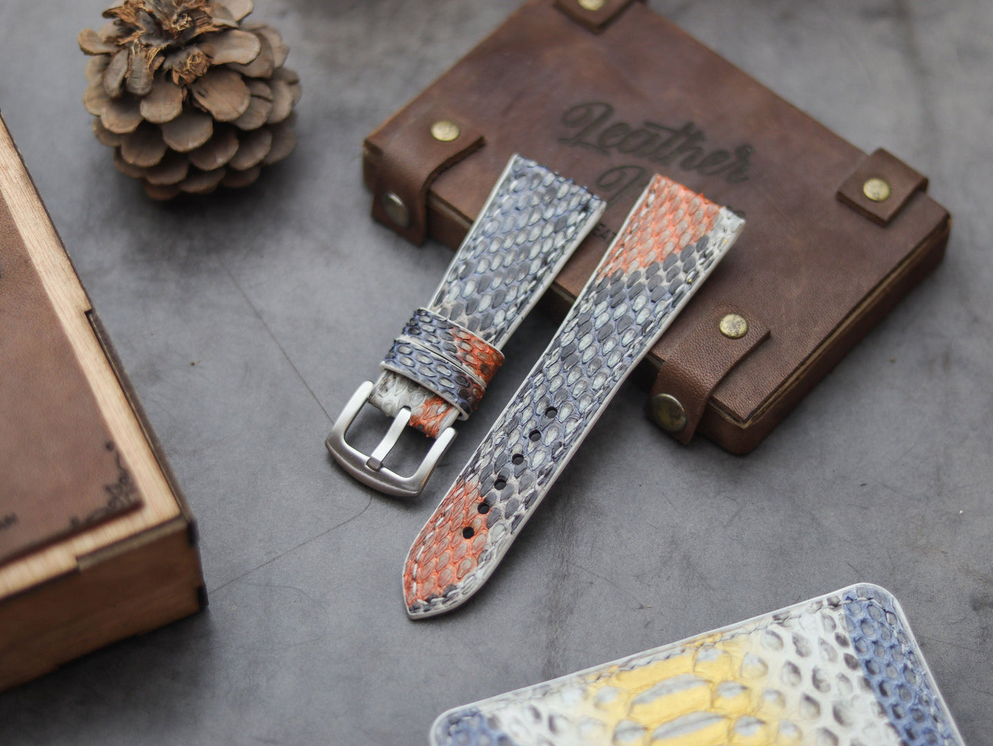 PYTHON SKIN WATCH STRAPS - RAINBOW