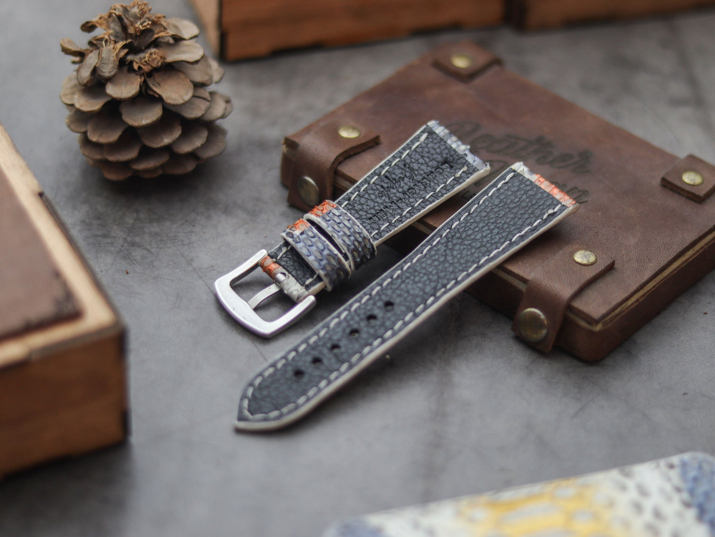 PYTHON SKIN WATCH STRAPS - RAINBOW